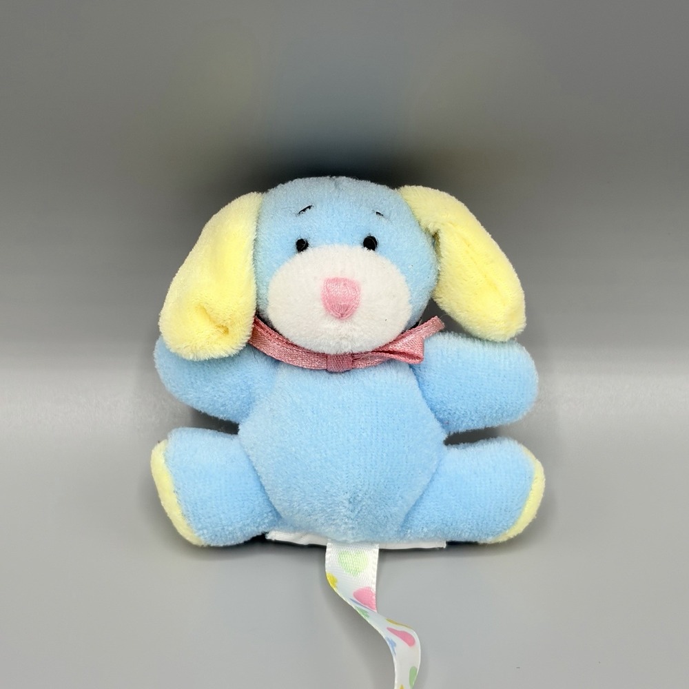 Vintage Baby Ganz Pacifier Pal Fastener Blue Yellow White Bear NEW